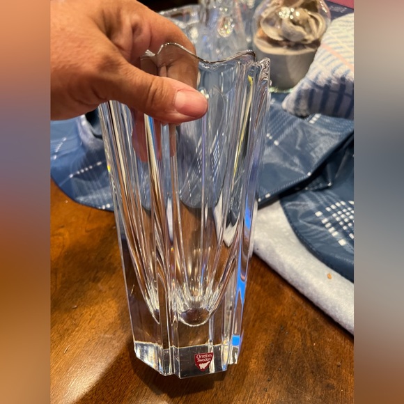 ORREFORS CRYSTAL JAN JOHANSSON DESIGN FLEUR 7 1/2" LARGE FLOWER VASE FINE GLASS - Picture 4 of 6